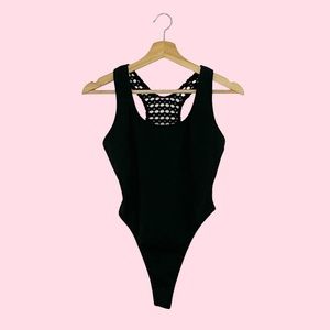 VINTAGE BLACK THONG BODYSUIT